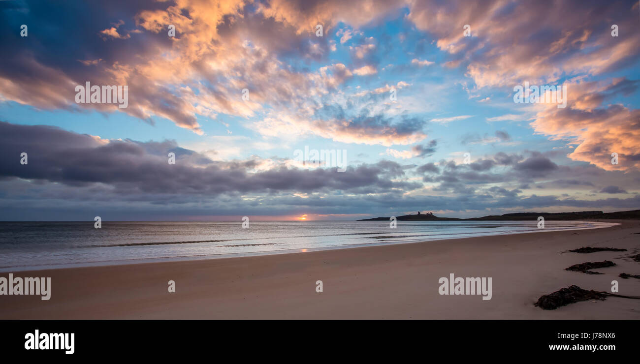 Sunrise at Embleton Bay Stock Photo