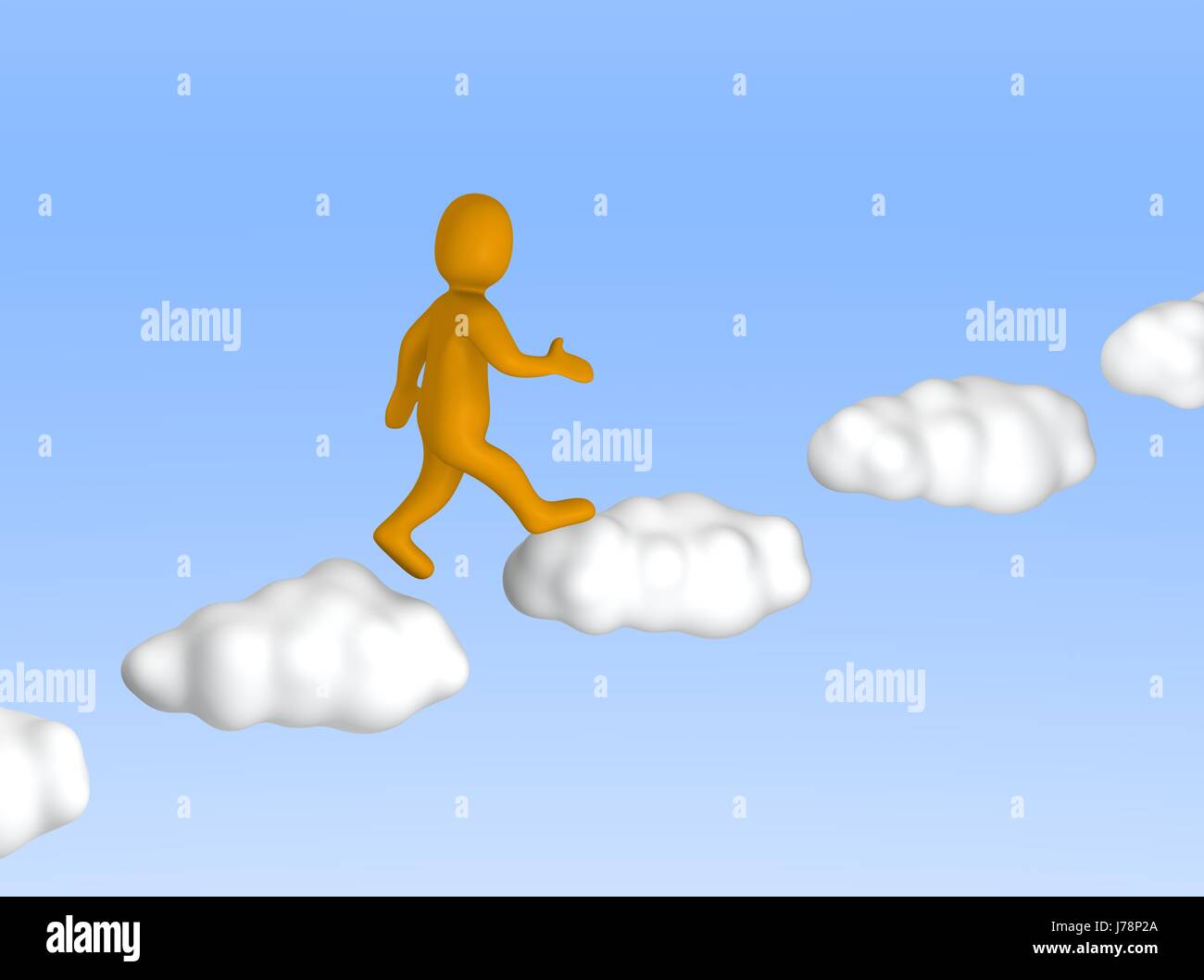 walk go going walking cloud steps step spring bouncing bounces hop