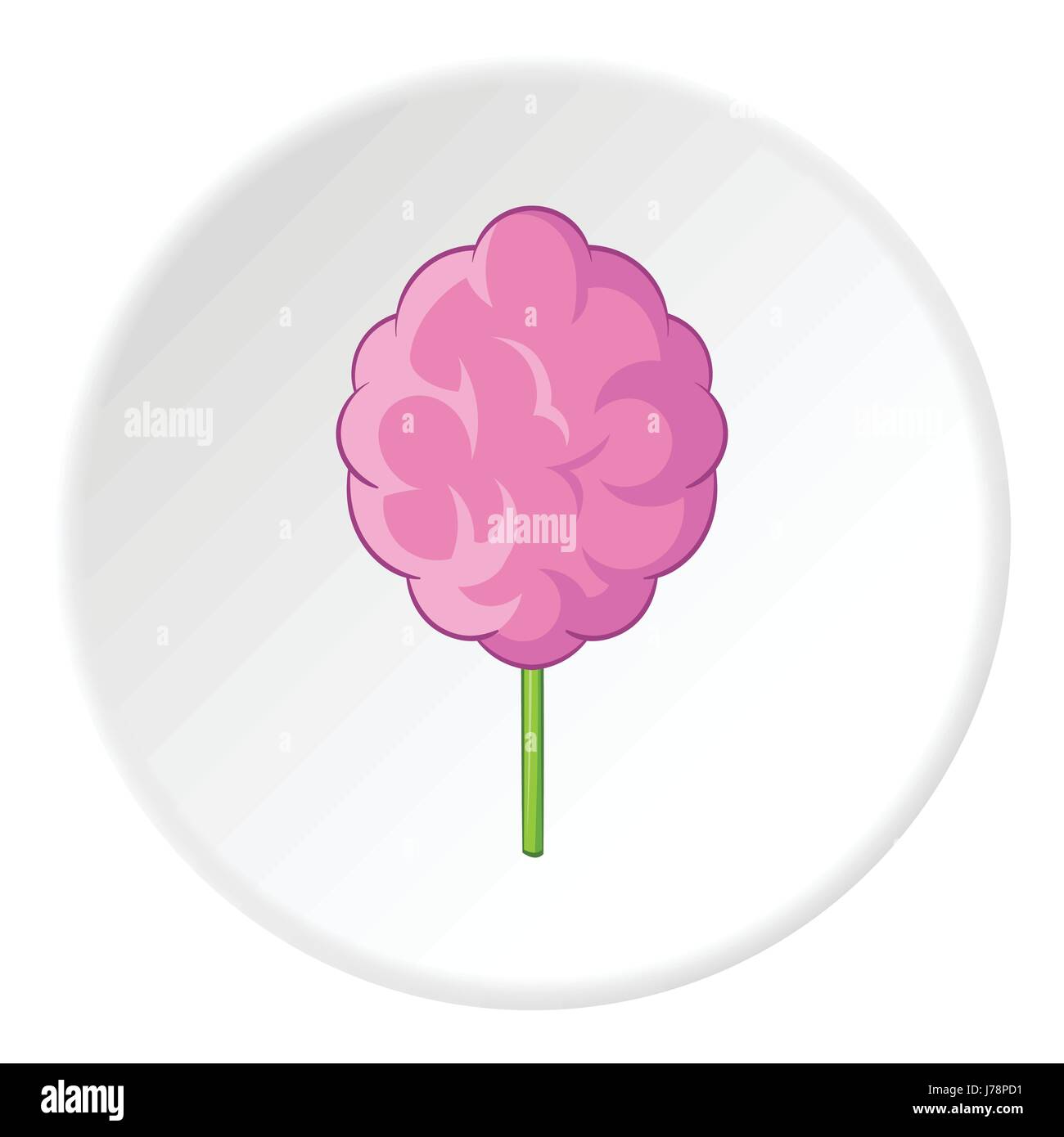 Cotton candy icon in cartoon style isolated on white circle background ...