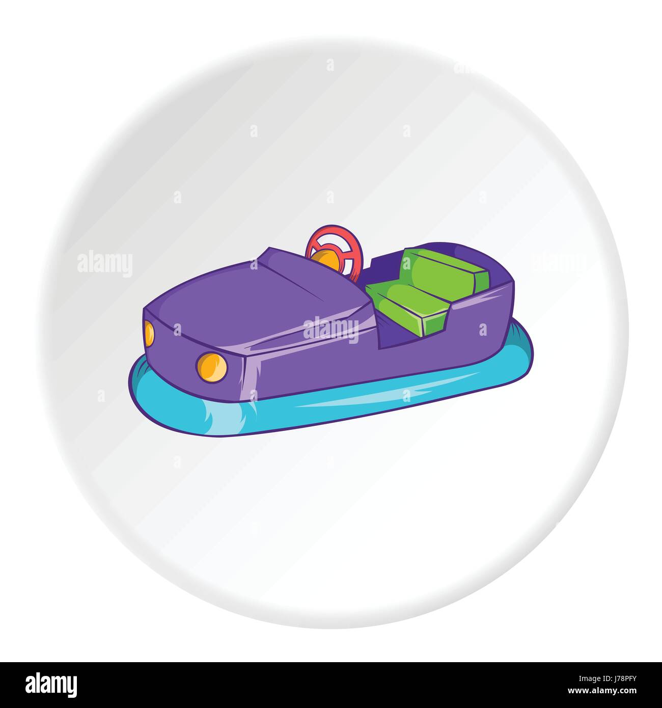 Children bumper machine icon in cartoon style isolated on white circle ...