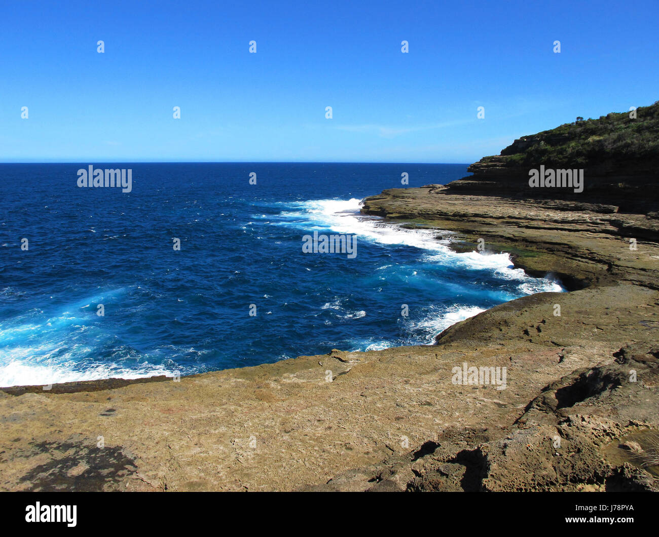 blue coast cliff simple textured firmament sky danger beautiful ...