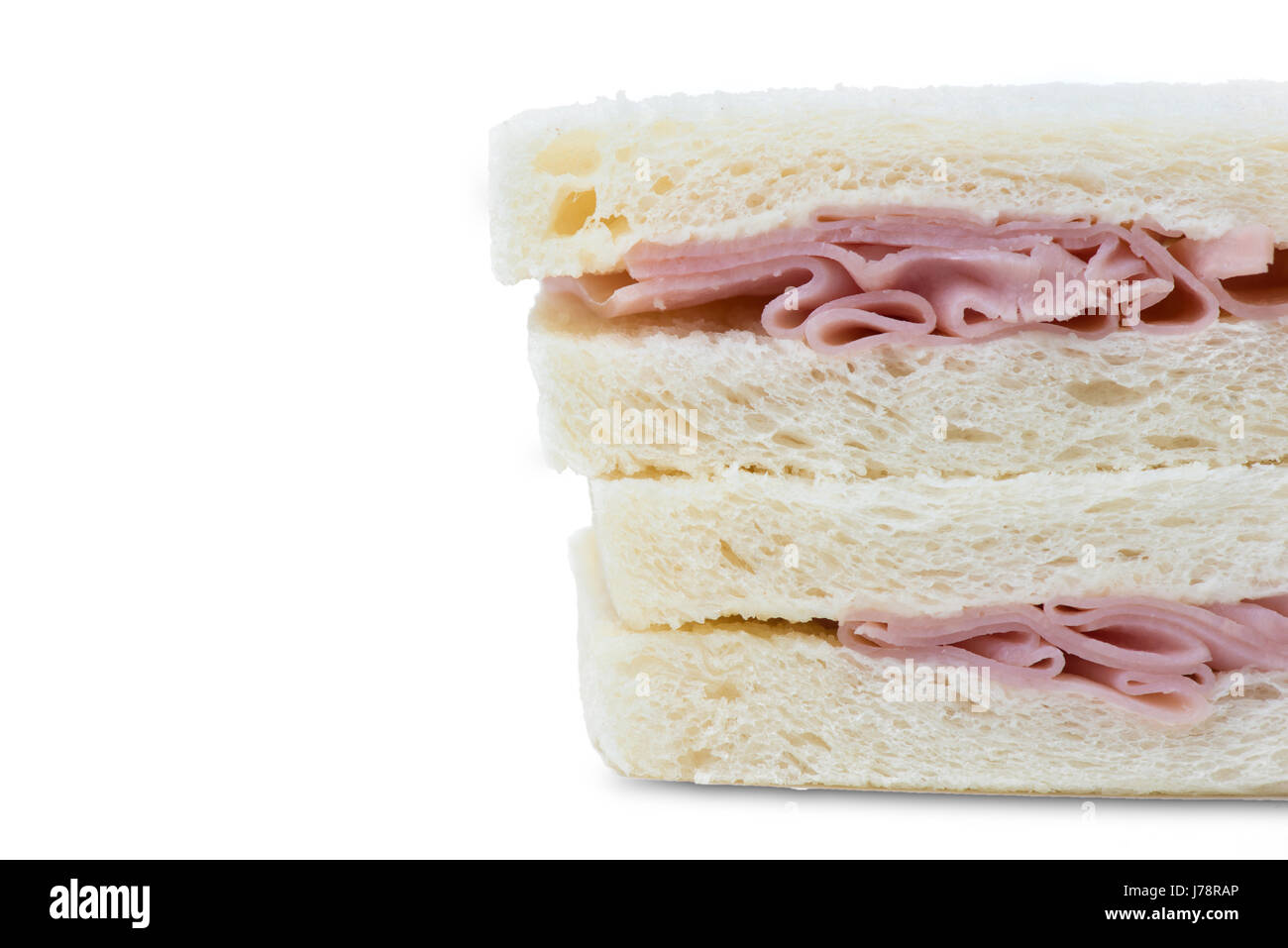 ham sandwiches on white background Stock Photo - Alamy