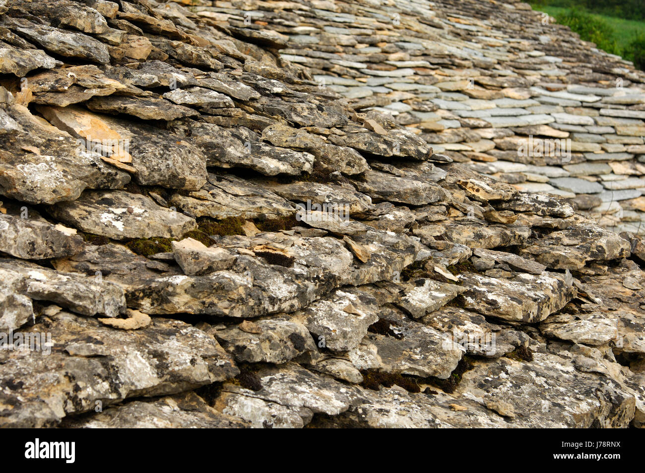 natural stone roof cellars aveyron,france Stock Photo