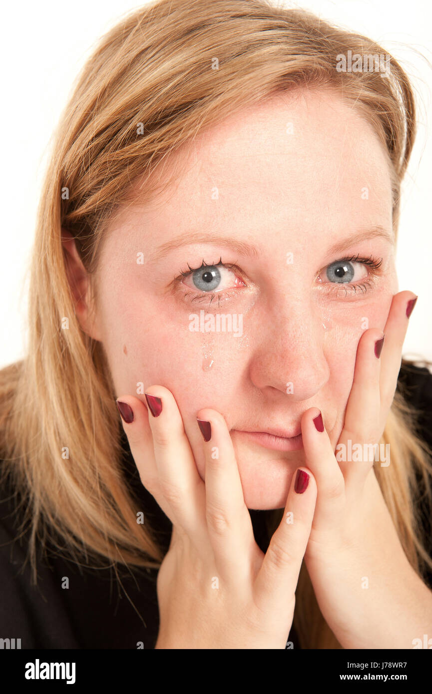 portrait of a weeping woman Stock Photo