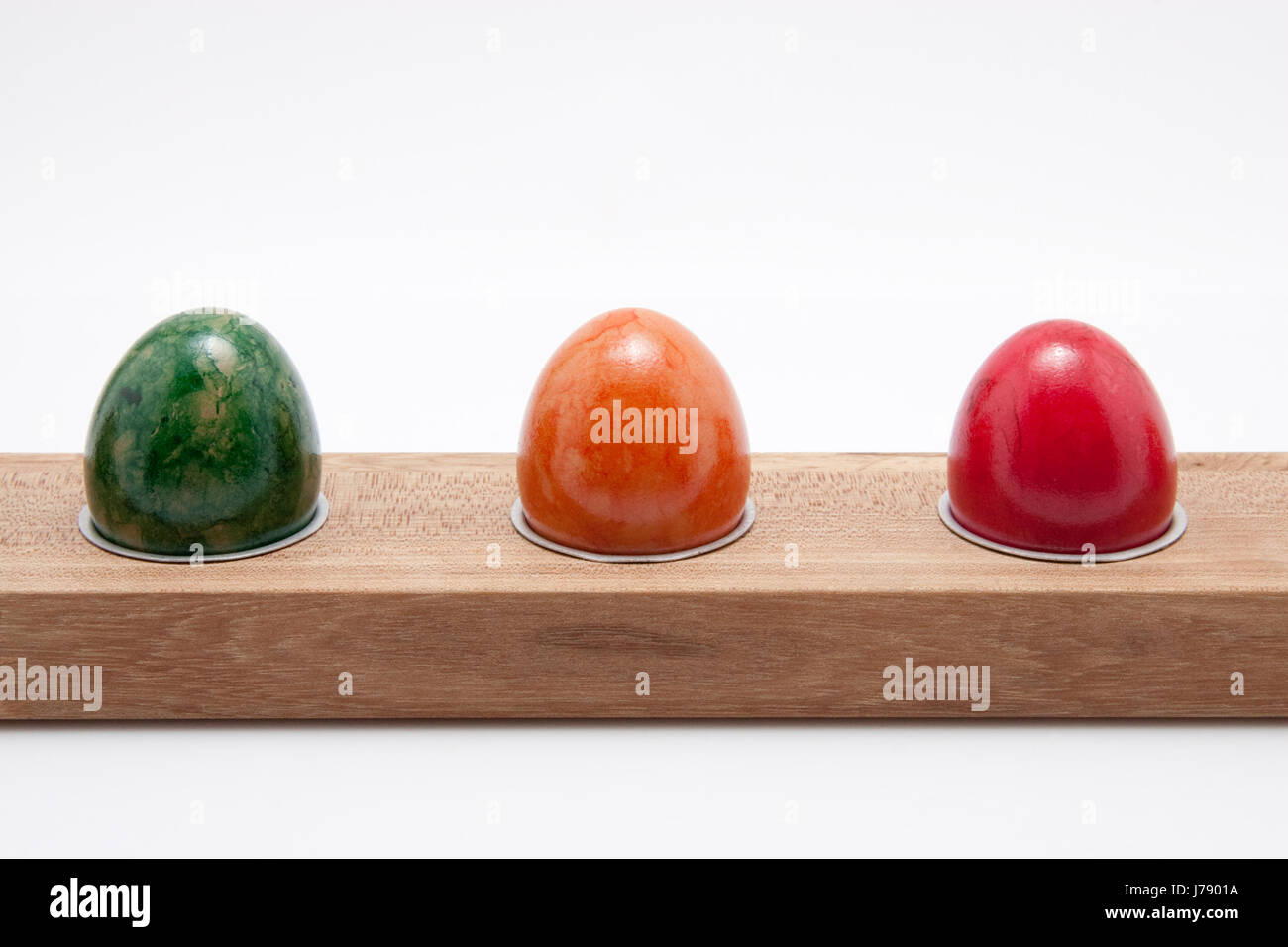 strung colored eggs Stock Photo