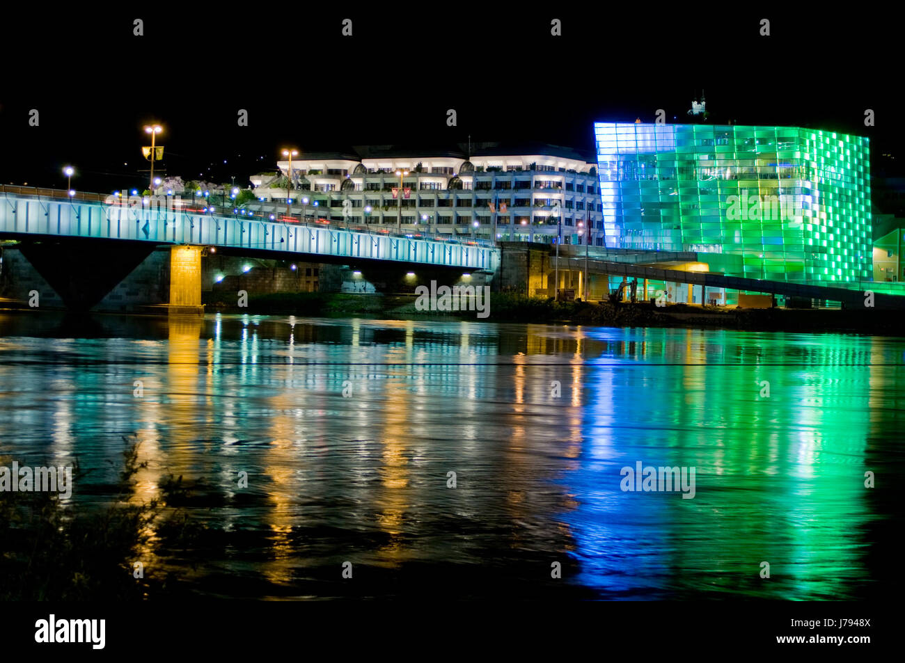 beautiful beauteously nice buildings city town bridge austria capital ...