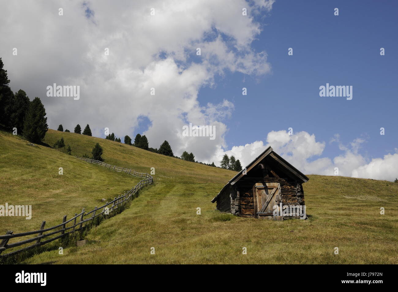 cottage on the villandro alps Stock Photo