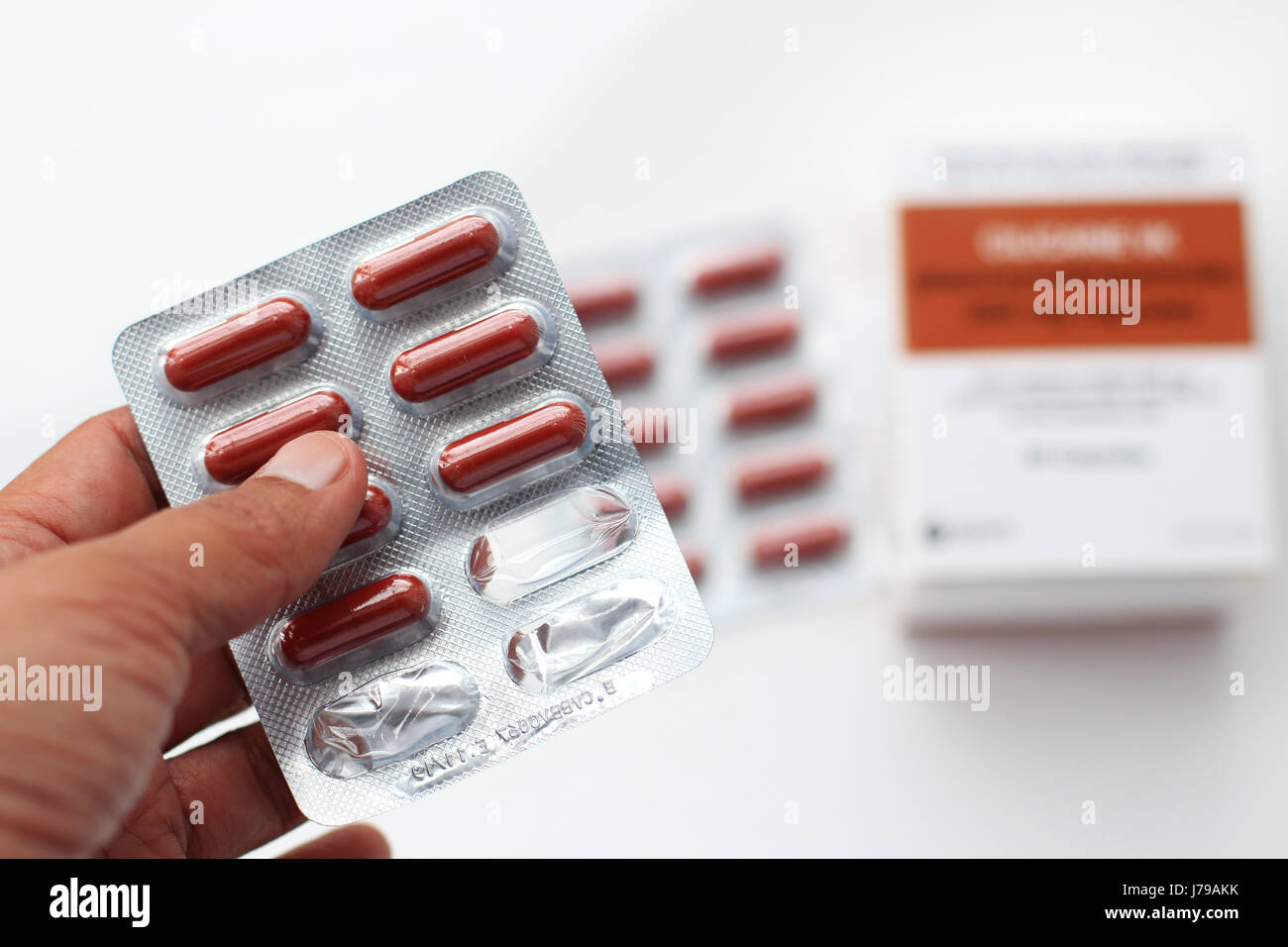 A PHOTO of Cilicaine VK Phenoxymethylpenicillin 500 mg capsules Stock Photo