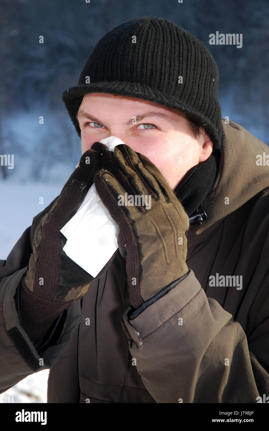 blow nose Stock Photo