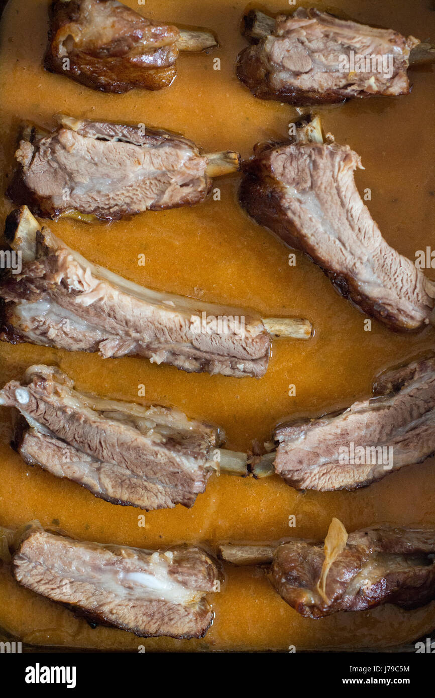 pork ribs in a sauce Stock Photo