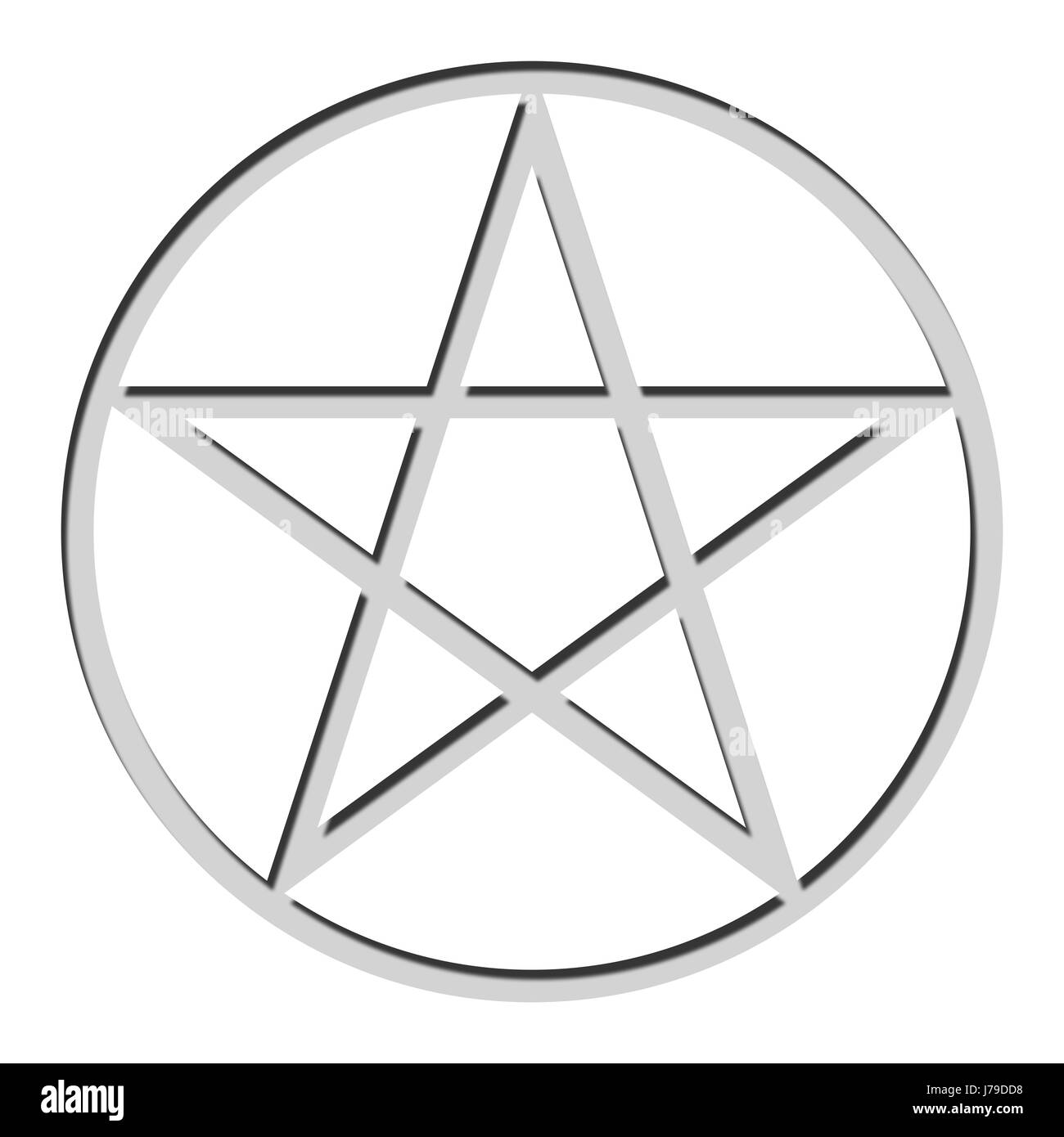 pentagram gray with shadow Stock Photo