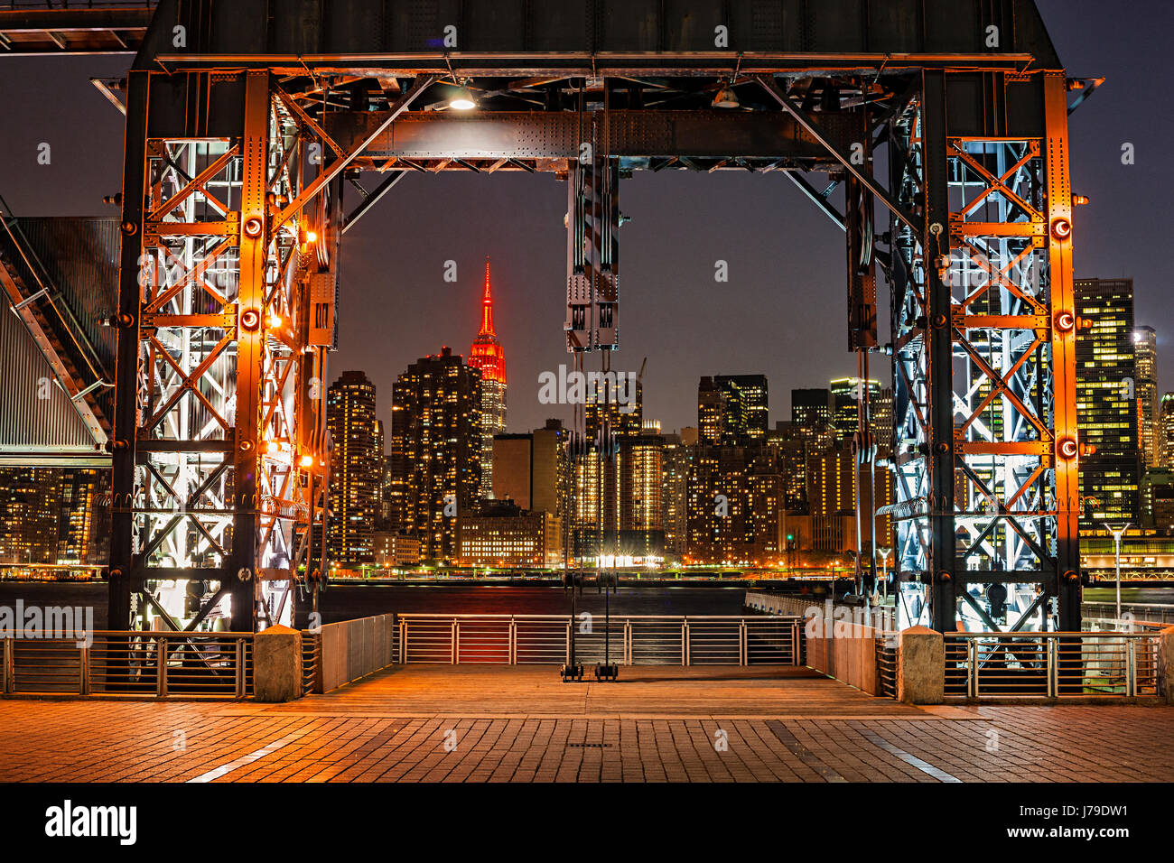New York, Long Island, Gantry Plaza State Park, Queens Stock Photo