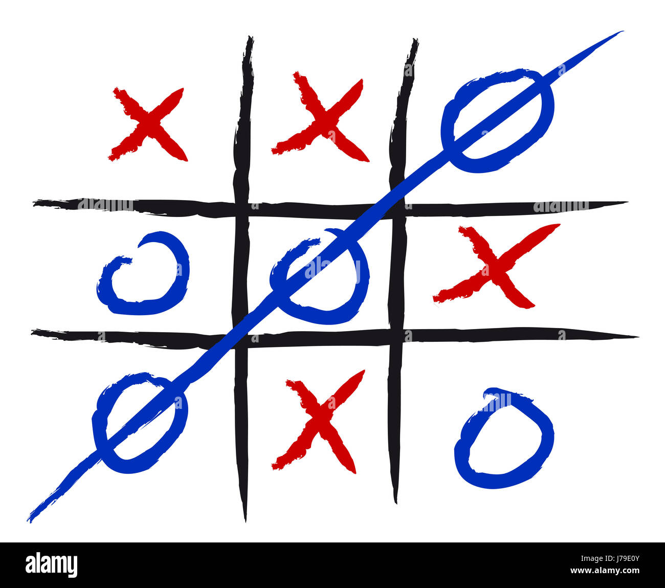 tic tac toe - blue red - optional Stock Photo - Alamy