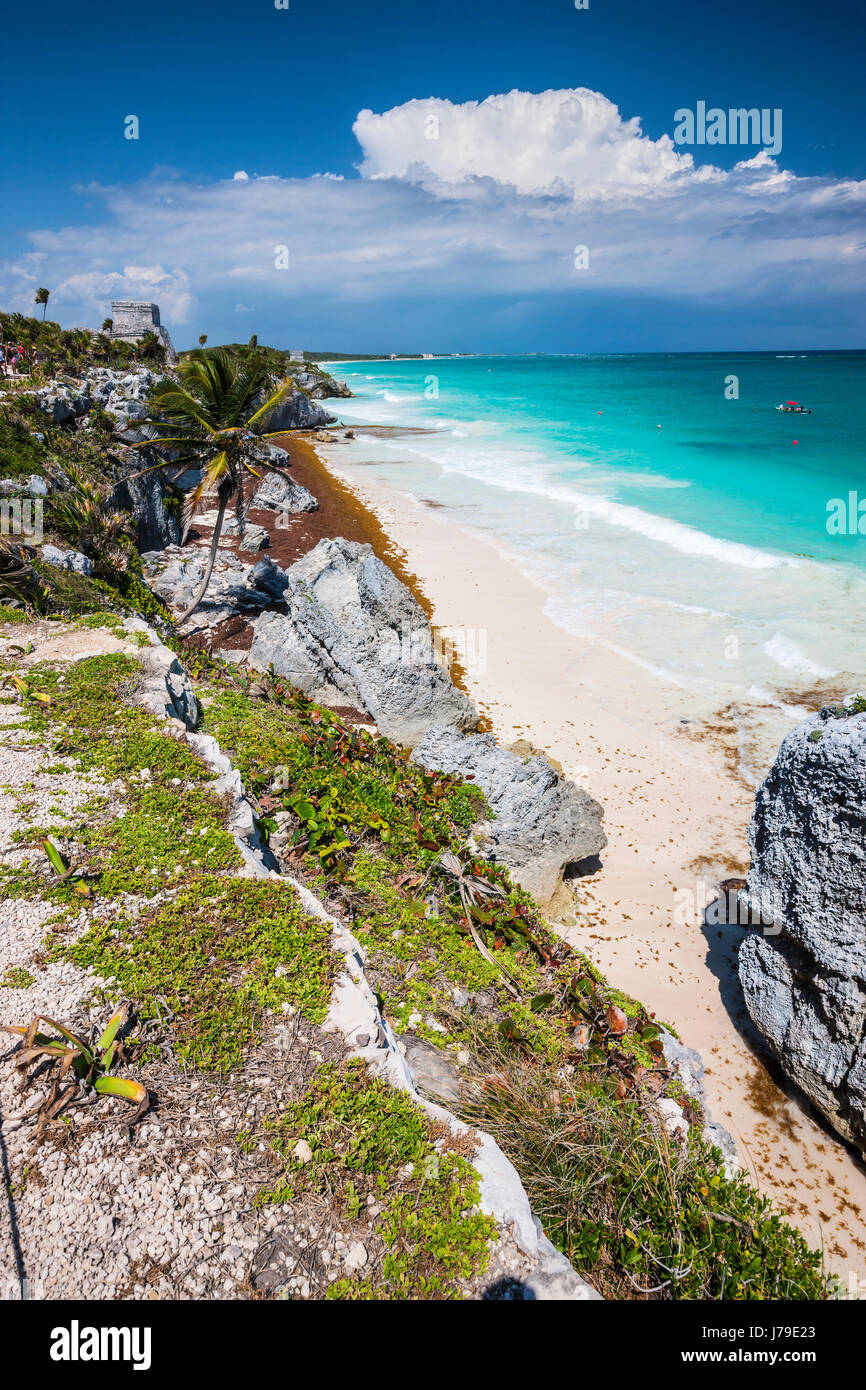 Tulum Mayan ruins in Mexico Stock Photo