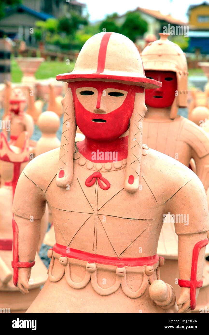 Haniwa Figures Displayed at Hachimanzuka Kofun Hodota Takasaki city