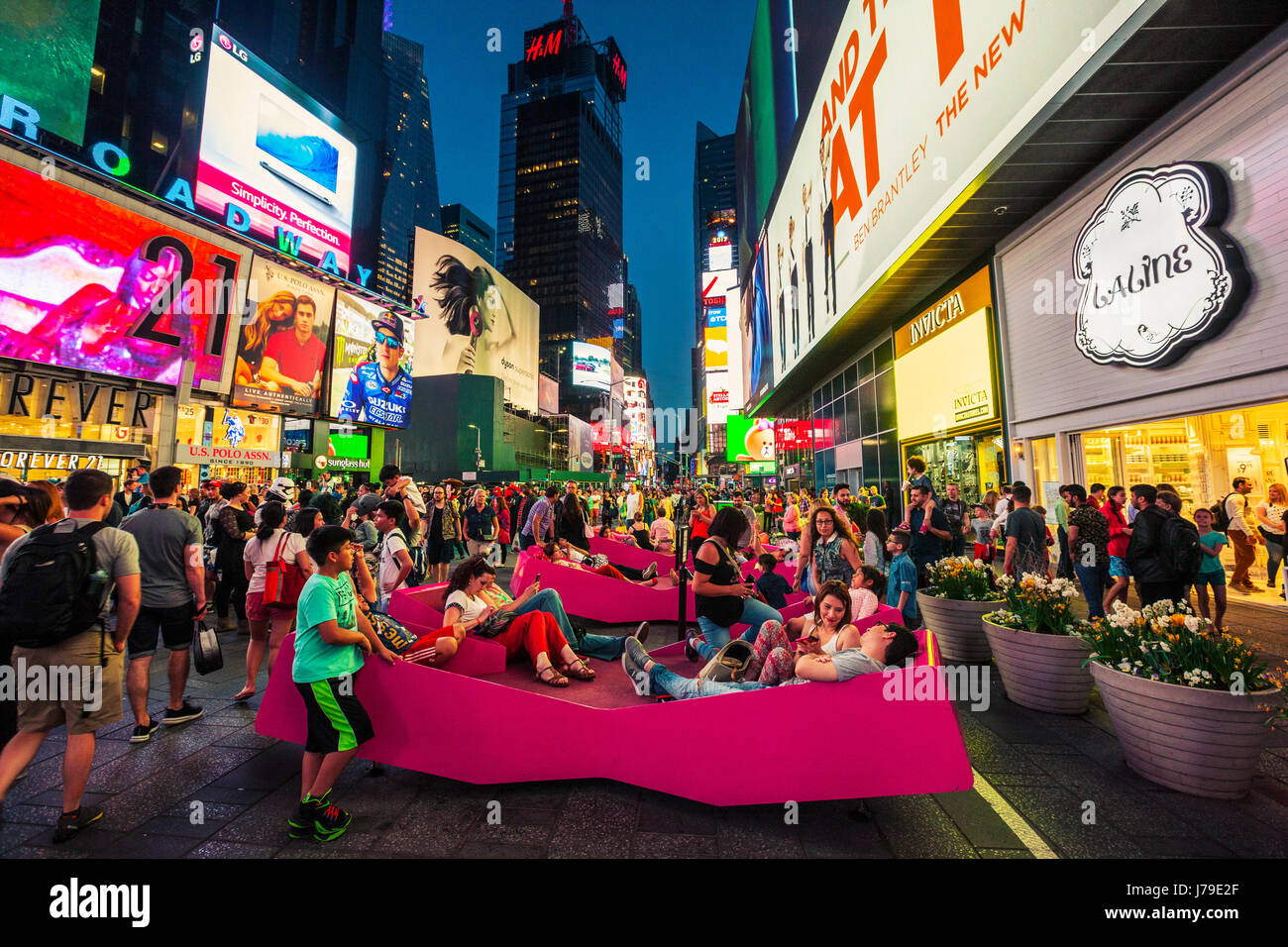 New York Time Square at night Stock Photo