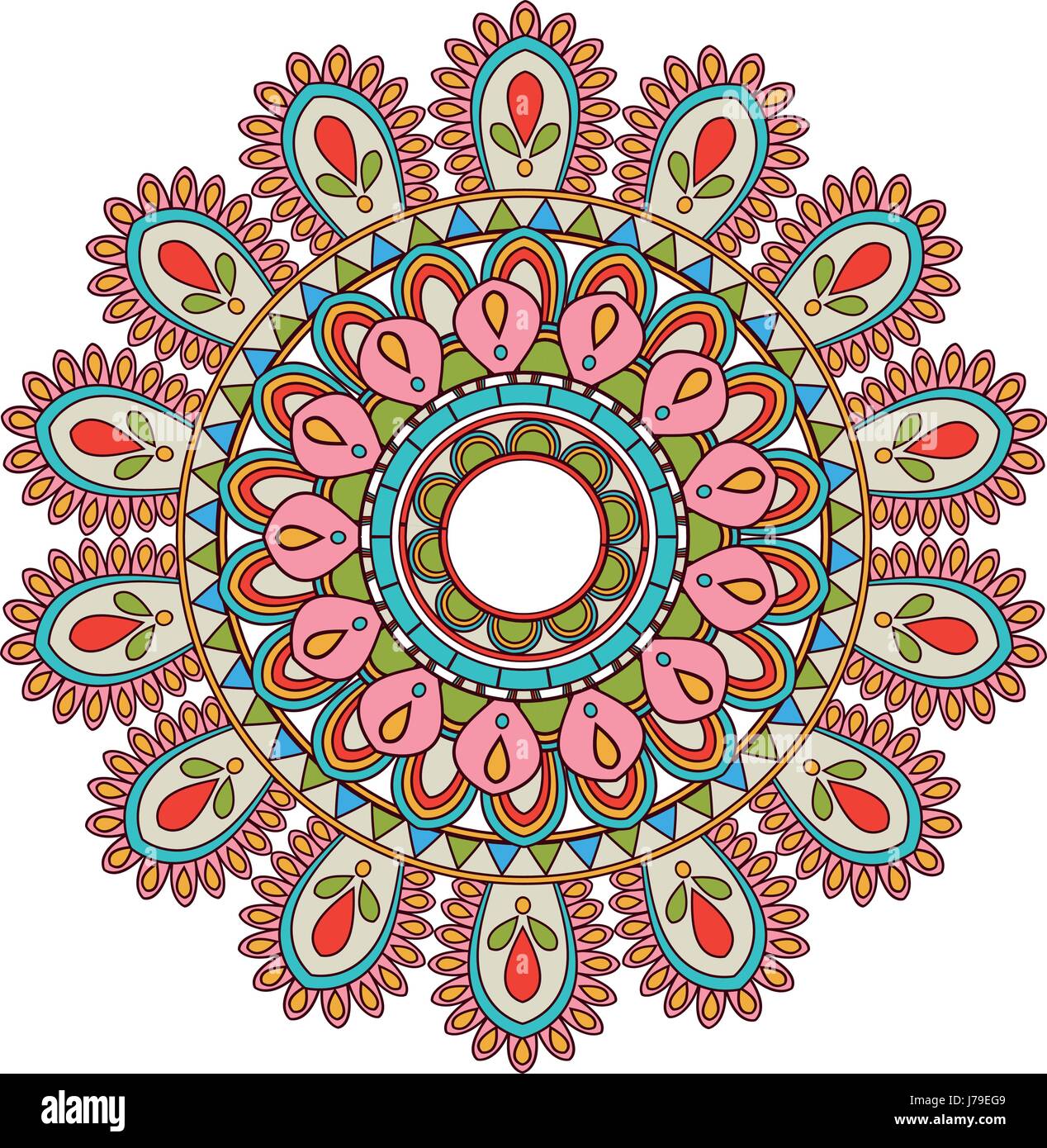 floral mandala color decoration bohemian vintage pattern Stock Vector Image Art Alamy