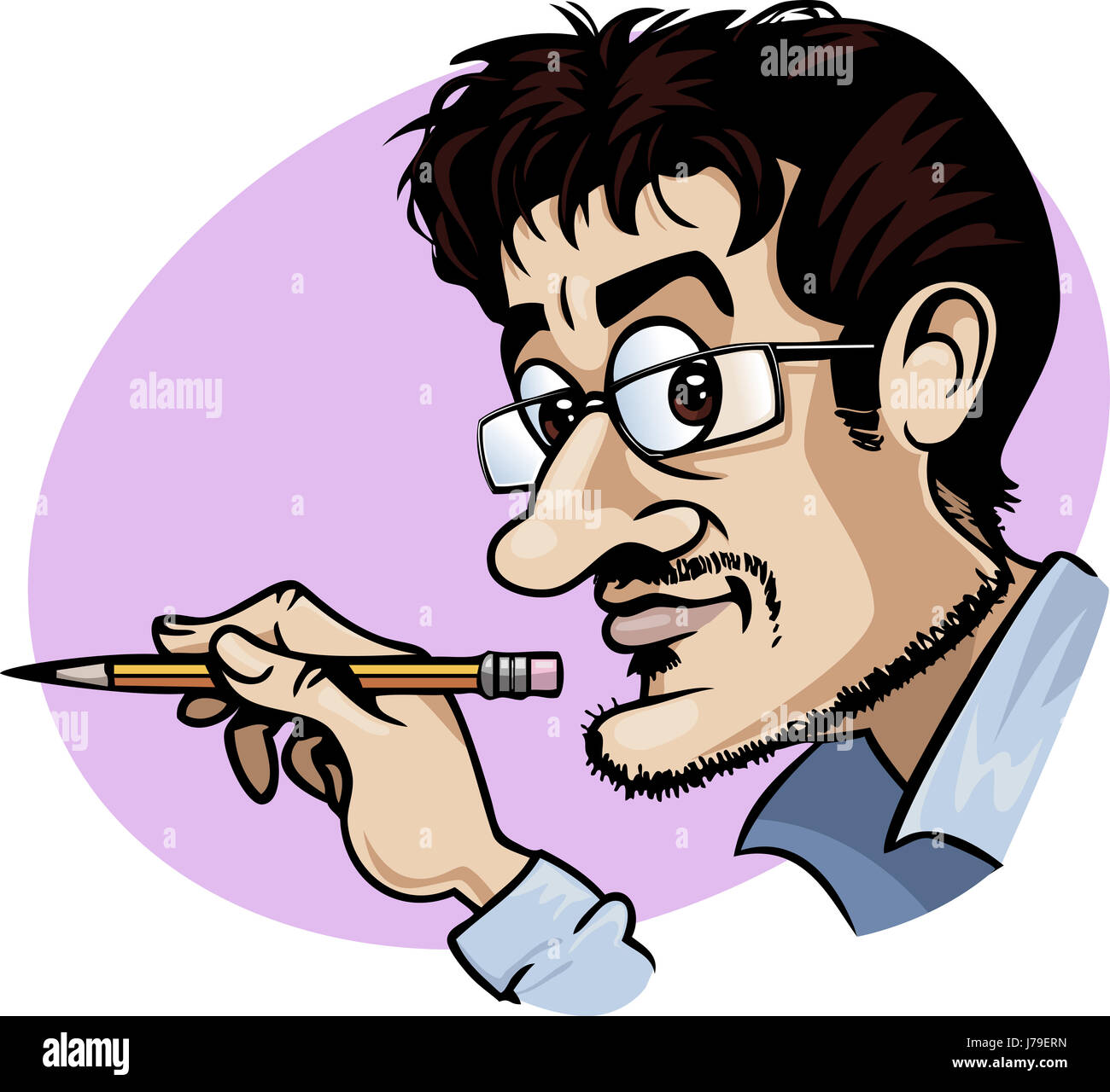 portrait caricature cartoon cartoonist artist painter pen style pencil  laugh Stock Photo - Alamy