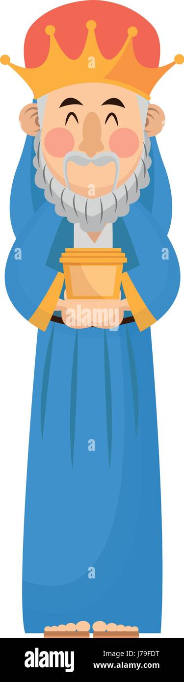 manger wise king gift christianity character Stock Vector