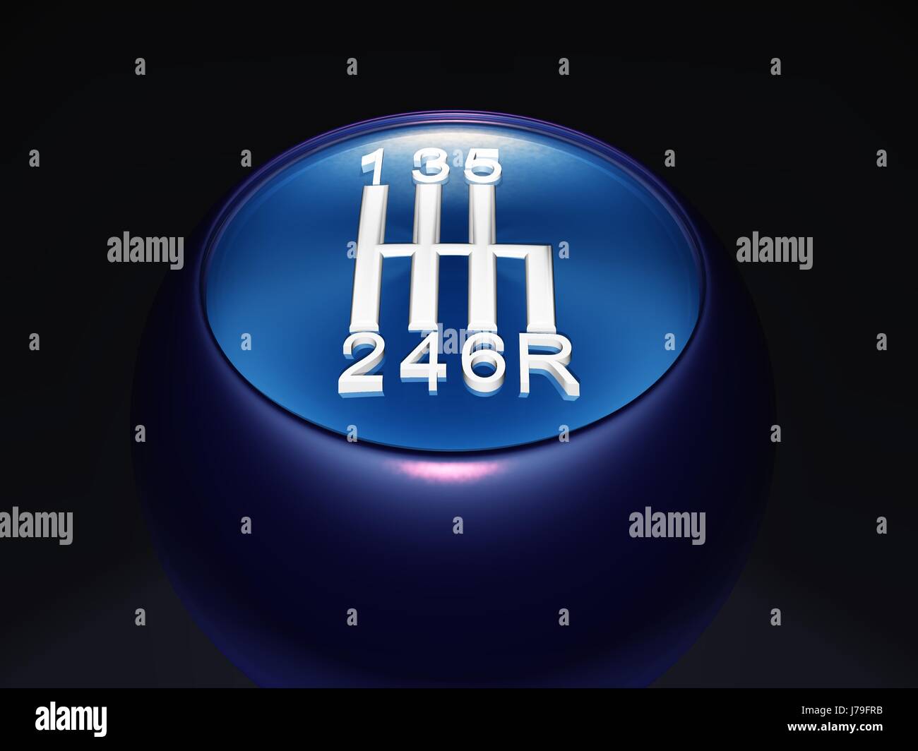 3d gear knob the blue clutch Stock Photo Alamy