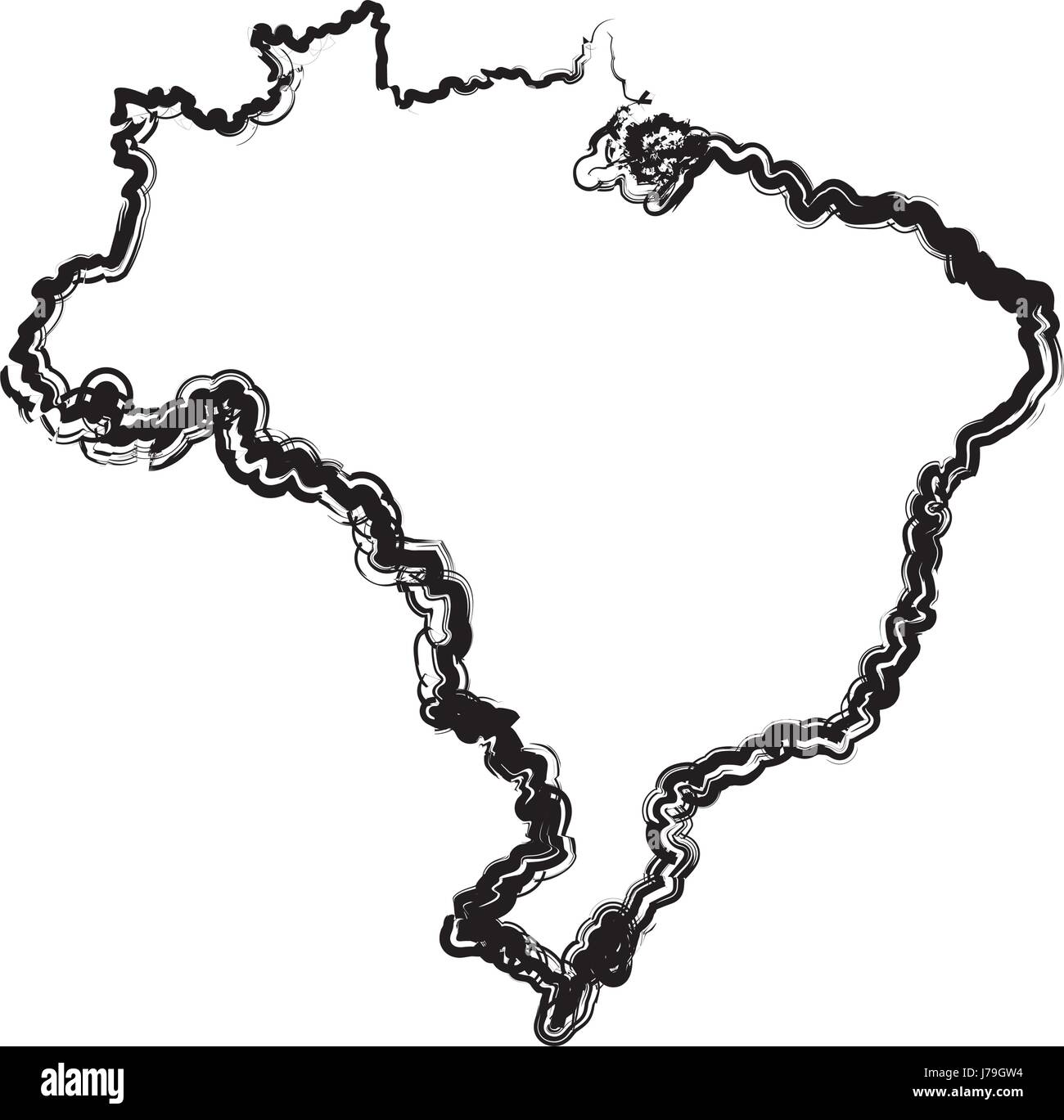 map of brazil cartography geography tourism travel Stock Vector Image