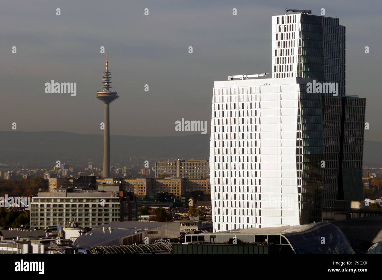 tower television tower frankfort communication tower tower house multistory Stock Photo