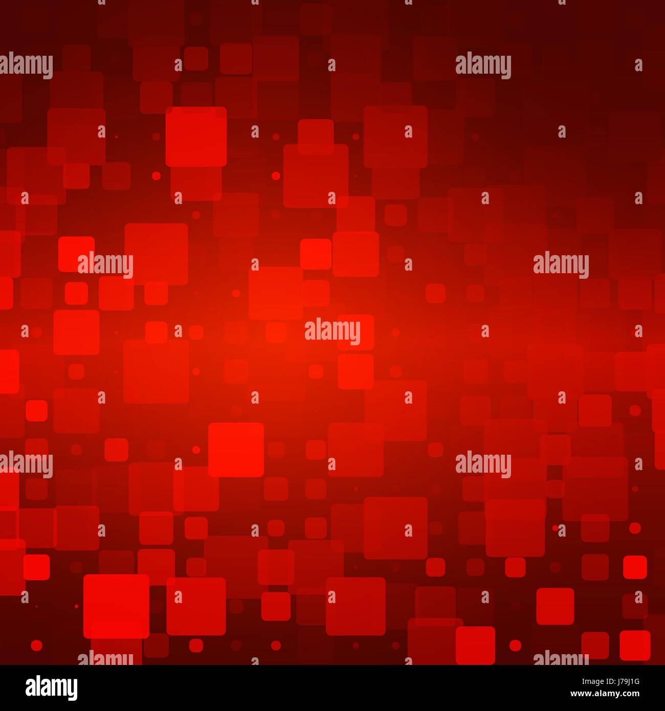 Red brown black vector abstract glowing background with random sizes rounded tiles square Stock Vector