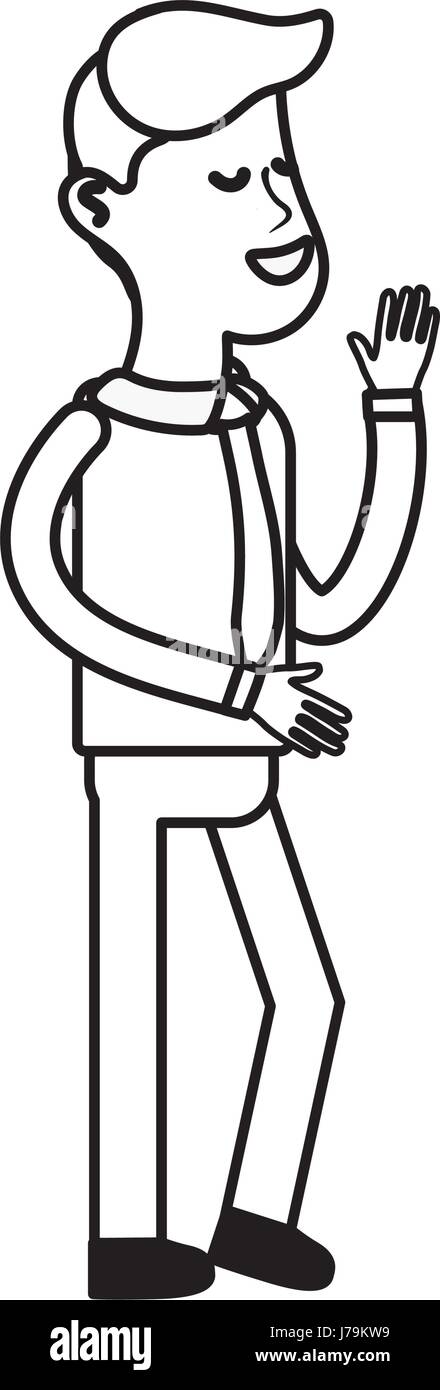 line cute man with hairstyle and elegant wear Stock Vector Image & Art ...