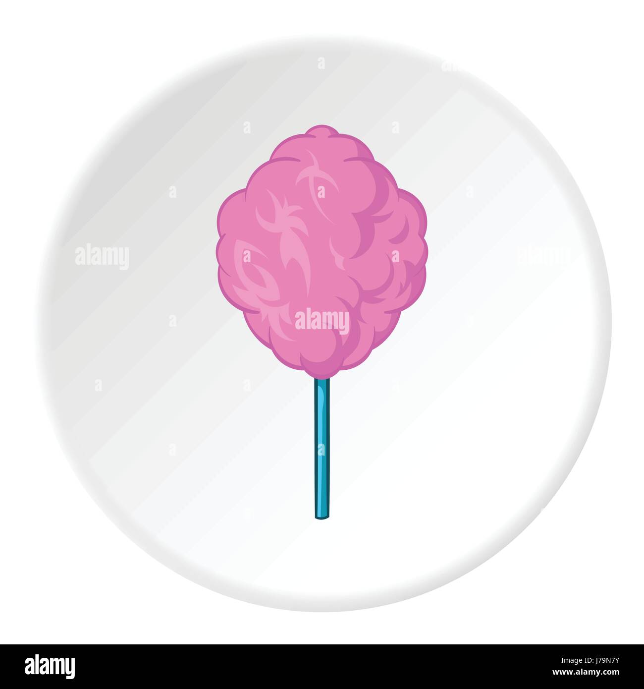 Cotton candy icon in cartoon style isolated on white circle background ...