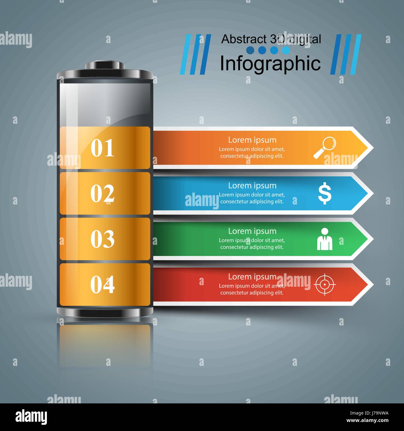 Business Infographics. Battery icon Stock Vector Image & Art - Alamy