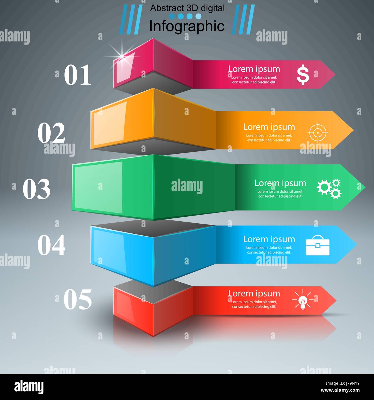 Abstract 3D digital illustration Infographic Stock Vector Image & Art ...
