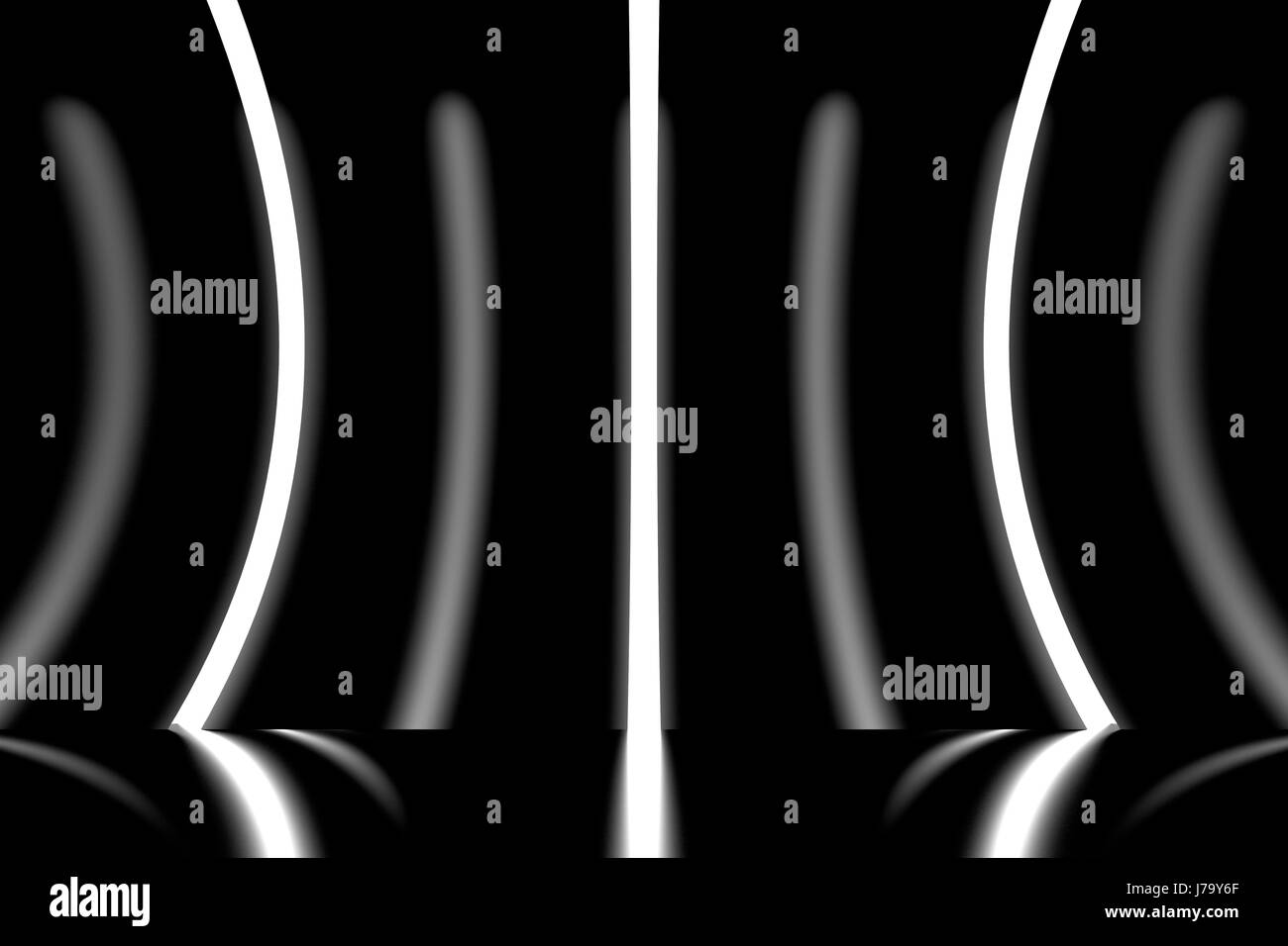 Abstract black glossy interior with light lines. 3d rendering Stock ...