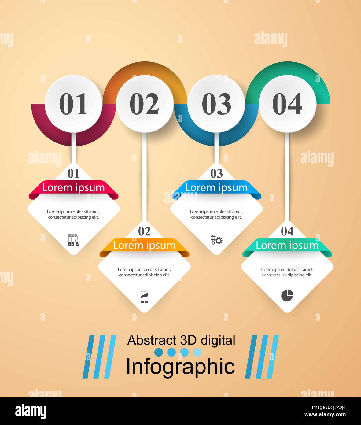 Abstract 3D digital illustration Infographic Stock Vector Image & Art ...