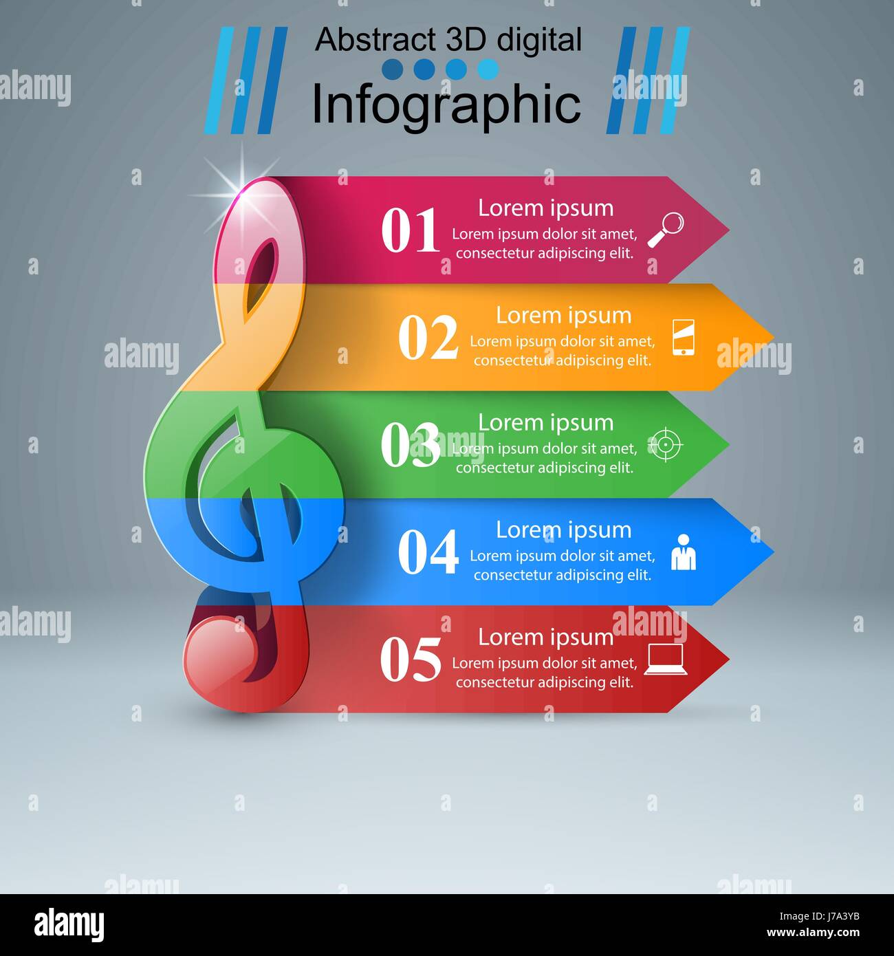 Music Infographic. Treble clef icon. Note icon Stock Vector Image & Art ...