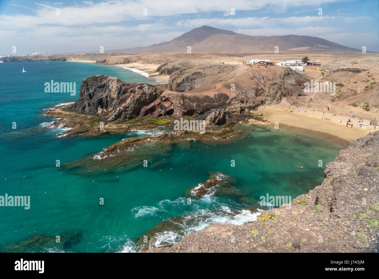 Playas de Papagayo bei Playa Blanca, Insel Lanzarote, Kanarische Inseln, Spanien |  Playas de Papagayo near  Playa Blanca, Lanzarote, Canary Islands,  Stock Photo