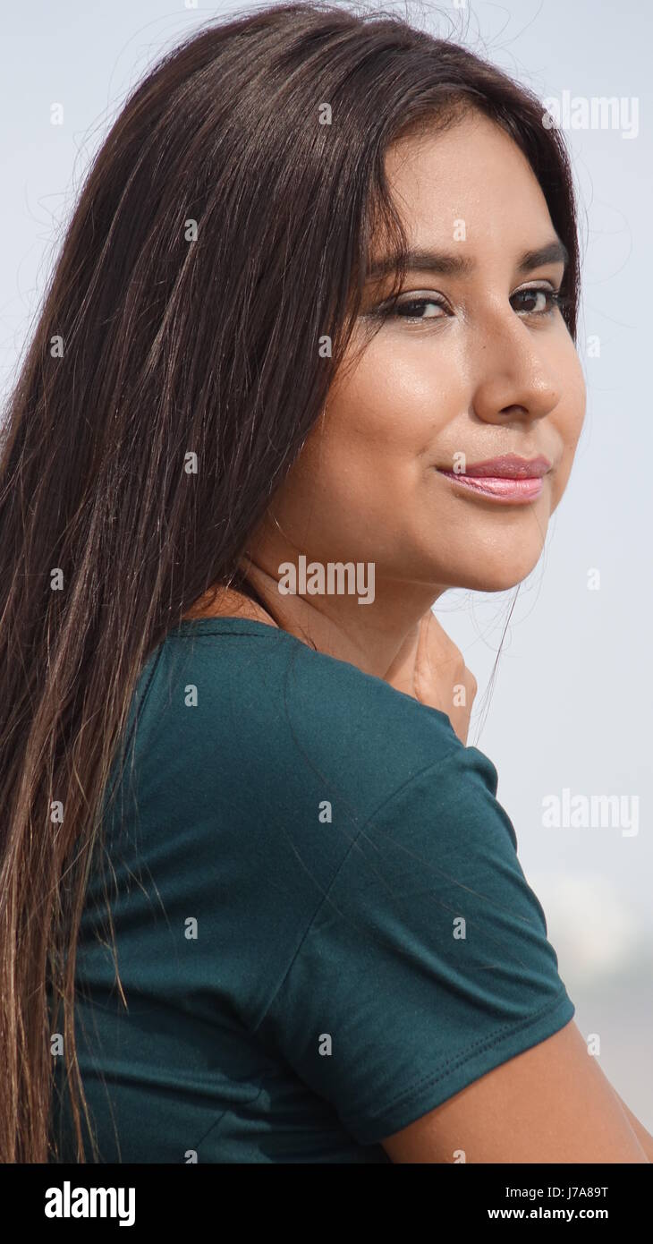 Smirking Beautiful Female Stock Photo