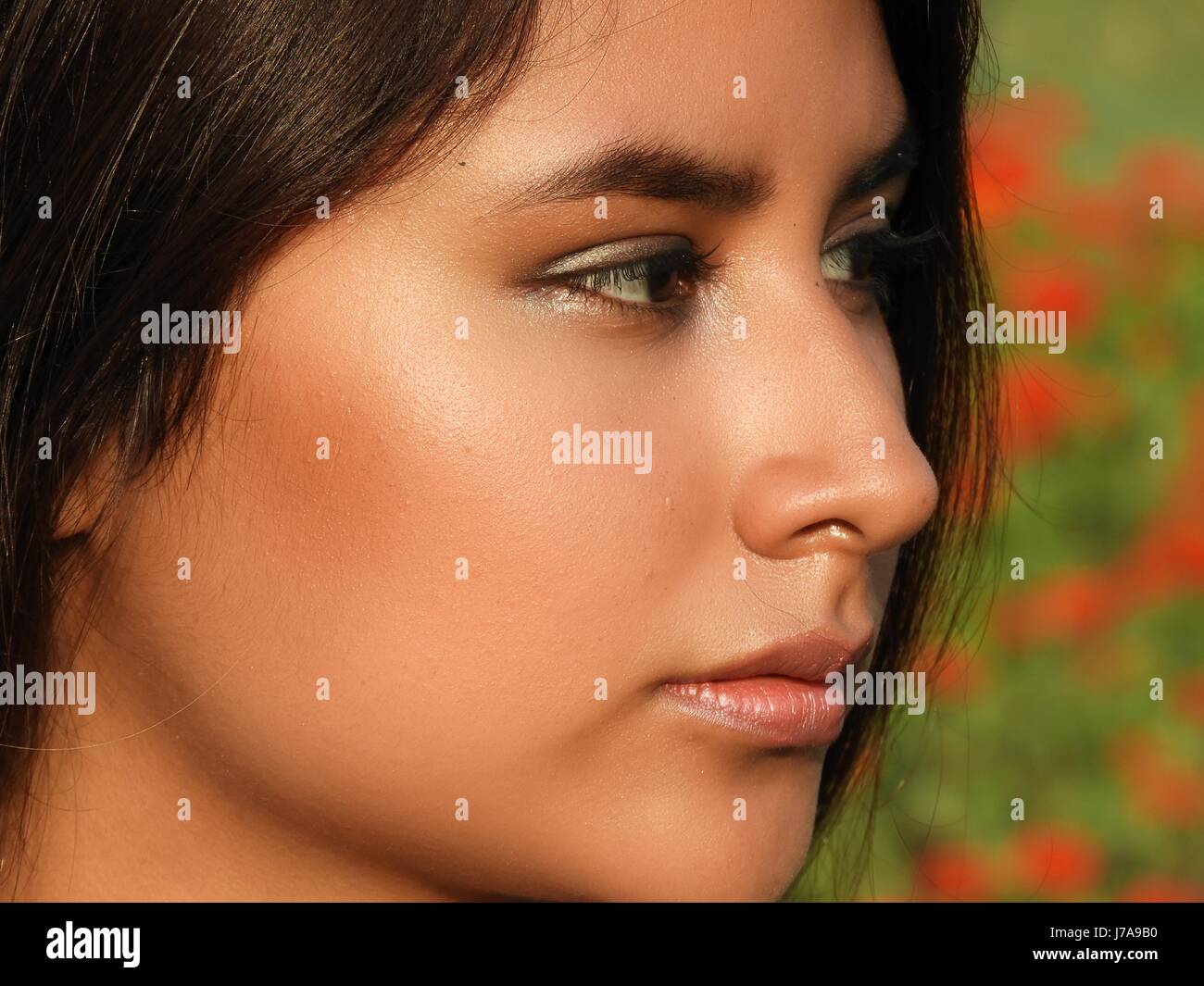 Teenage Female Face Stock Photo - Alamy