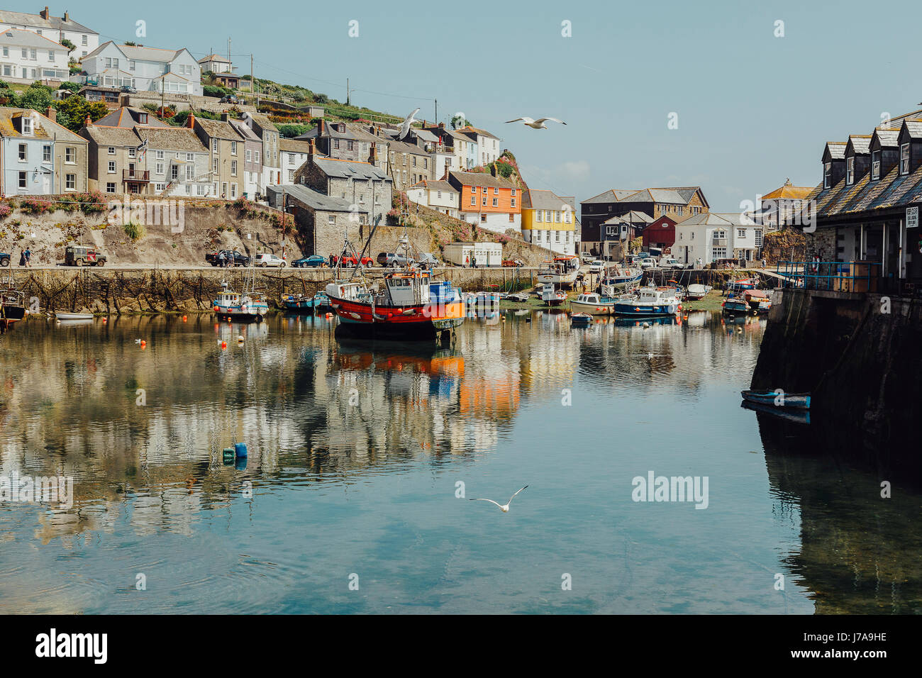 UK, England, Cornwall, fishing harbour in Mevagissey Stock Photo