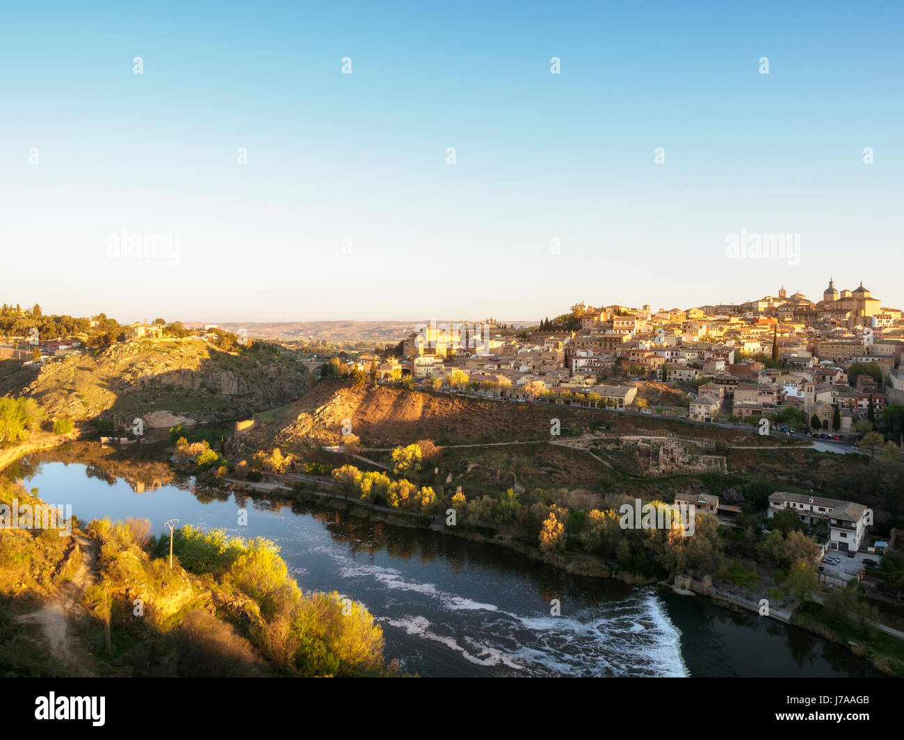Spain, Toledo, cityscape at sunrise Stock Photo