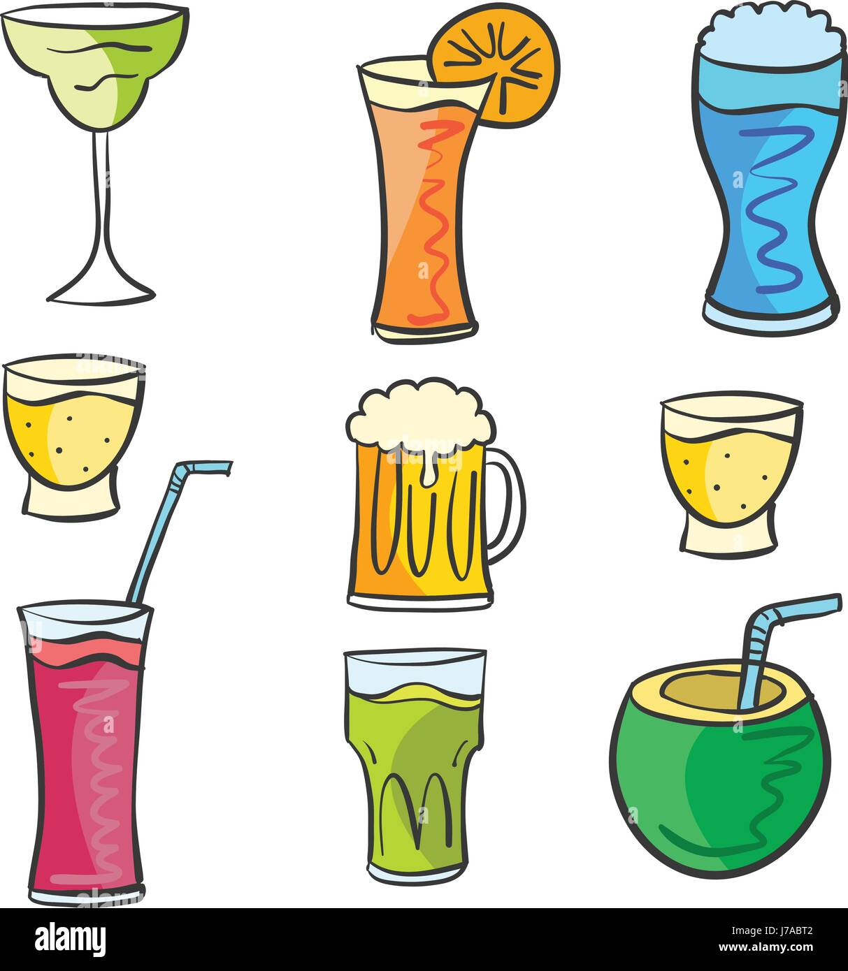 Doodle set drink design collection Stock Vector Image & Art - Alamy