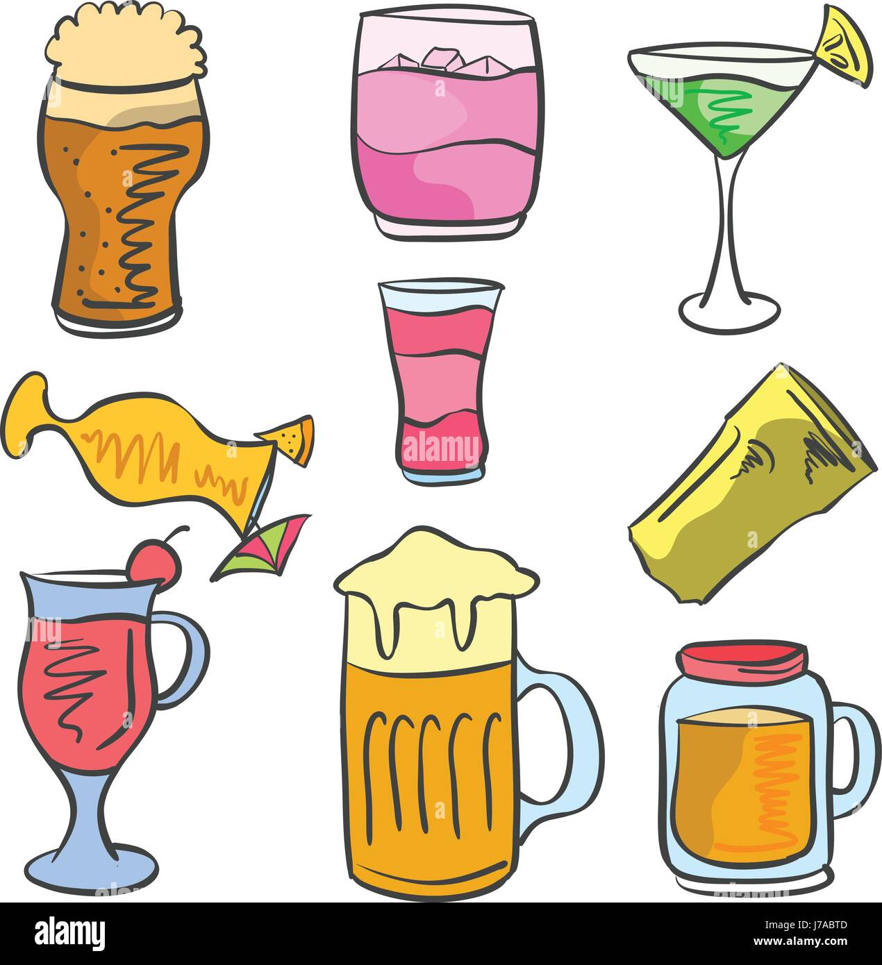 Doodle of drink set various Stock Vector Image & Art - Alamy