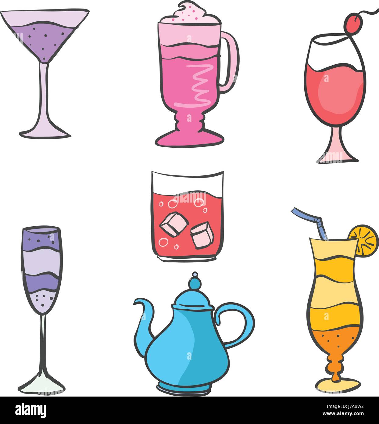 Collection stock drink set various Stock Vector Image & Art - Alamy