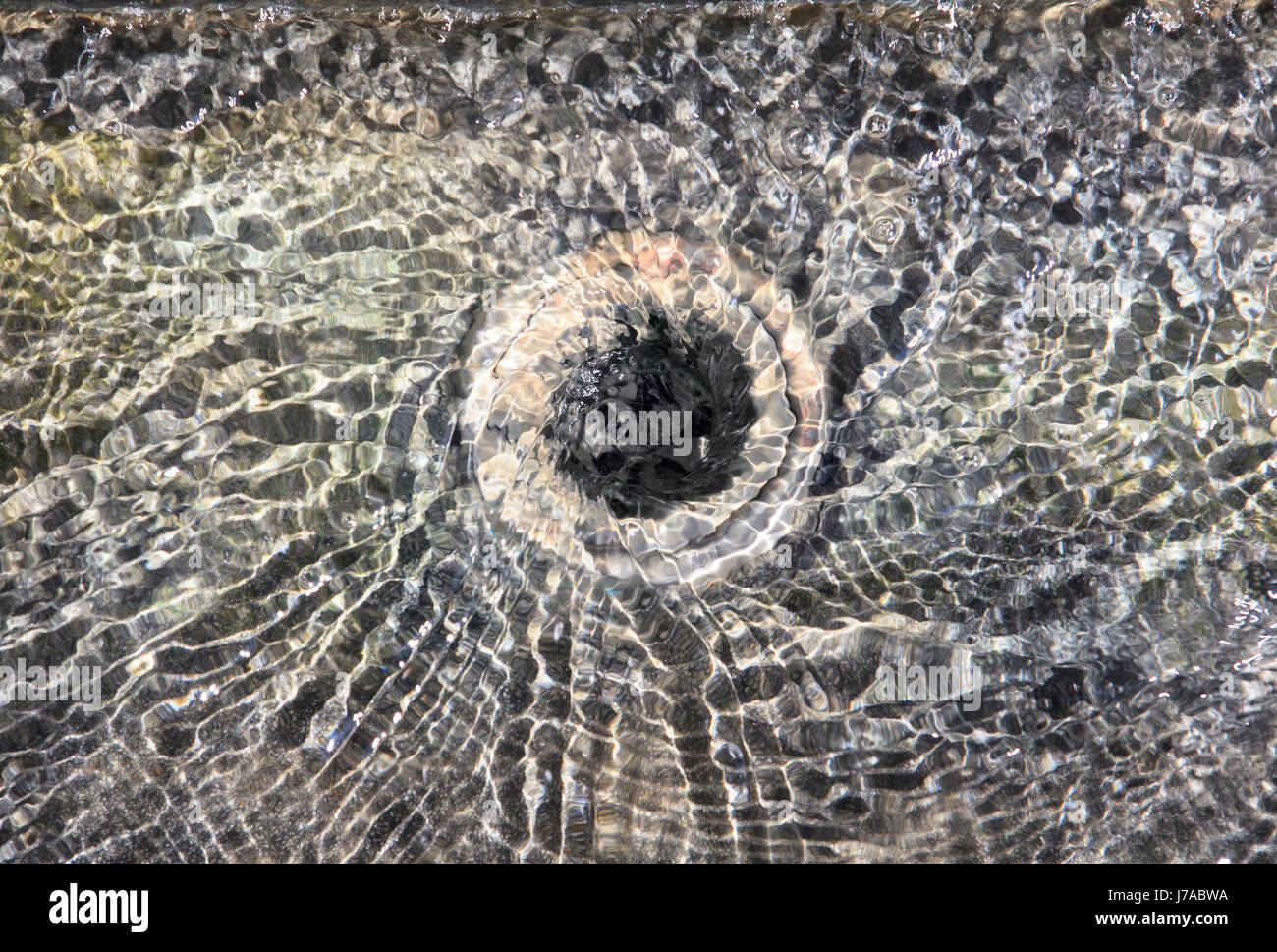 abstract real photo of clear and transparent water shape funnel drain