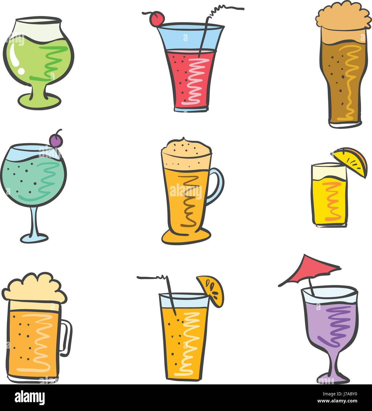 Doodle of drink style various collection Stock Vector Image & Art - Alamy