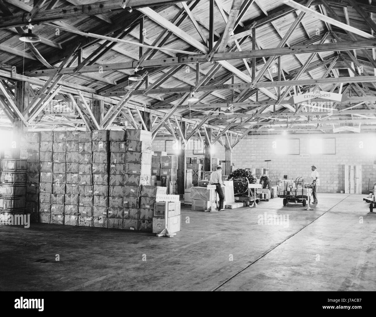 Cargo ready for shipment at a U.S. Army air transport command warehouse, 1943. Stock Photo