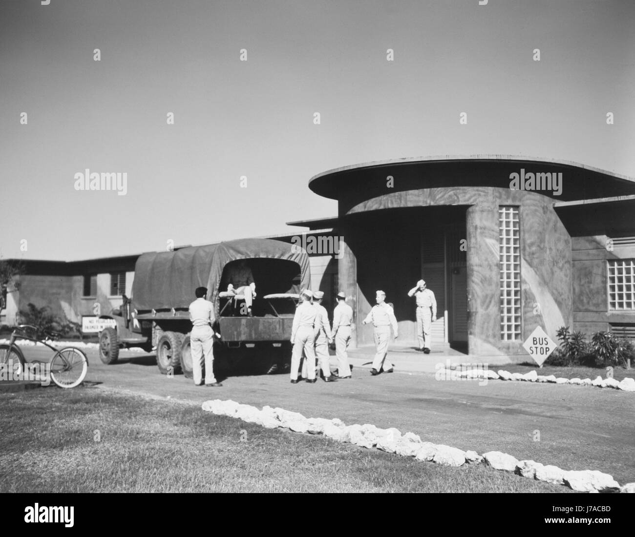Military base of the United States Army air transport command, circa 1943. Stock Photo