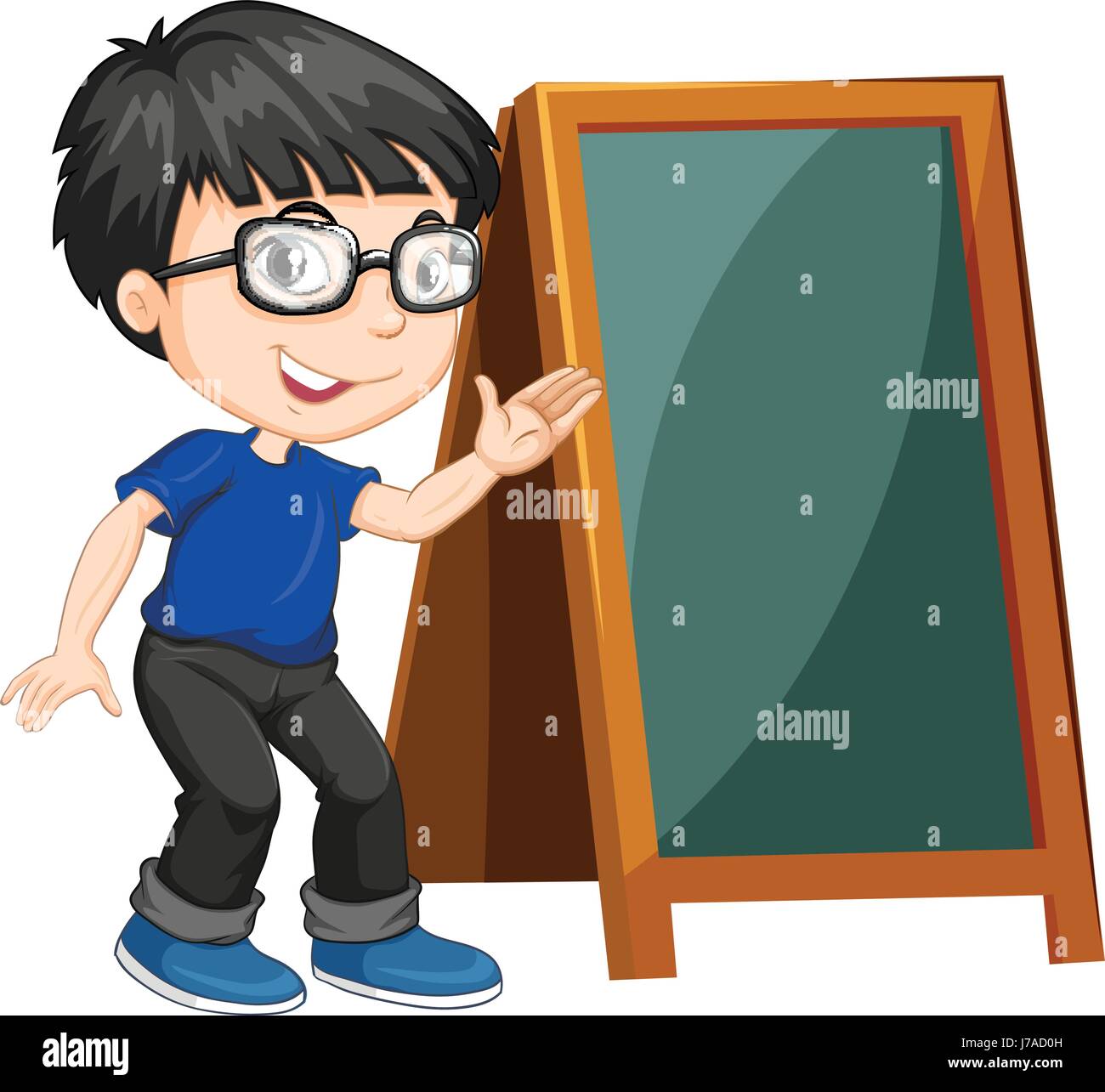 Littel boy and blank sign illustration Stock Vector Image & Art - Alamy