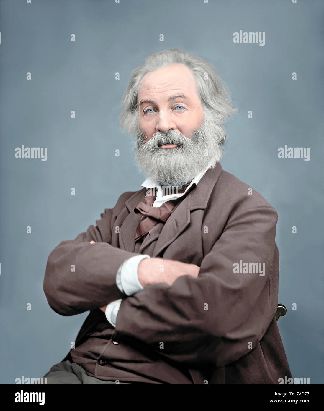 Walt Whitman portrait circa 1861-1865. Stock Photo