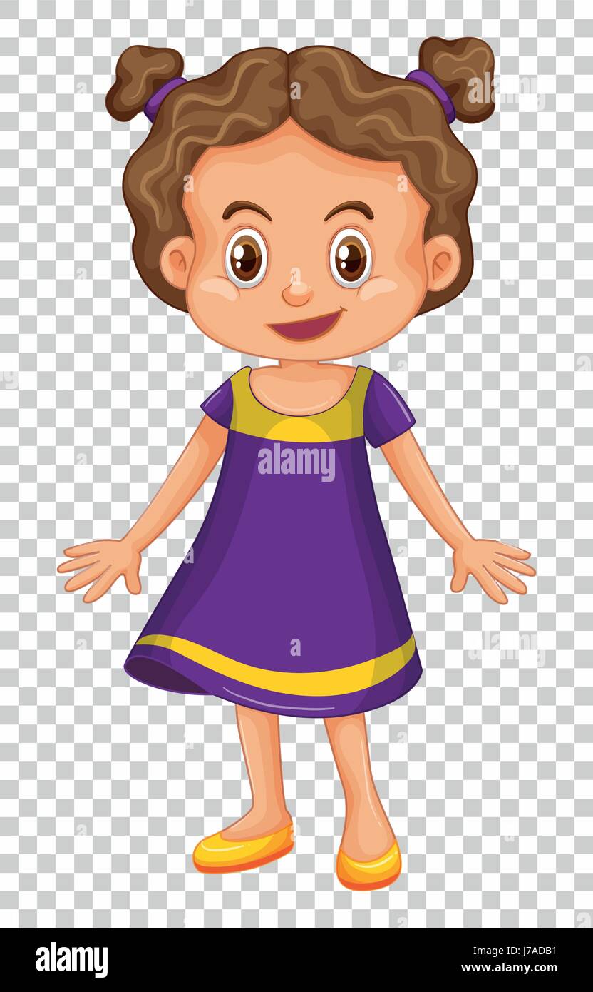 Cute girl wearing purple costume illustration Stock Vector Image & Art ...