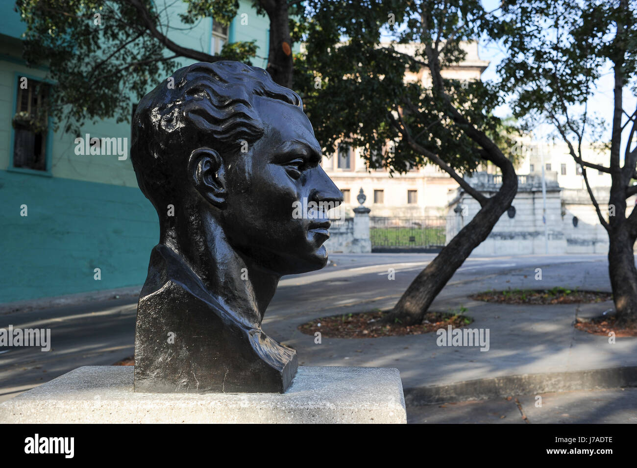 Statue of Julio Antonio Mella in Vedado, district of Havana, Cuba Stock Photo